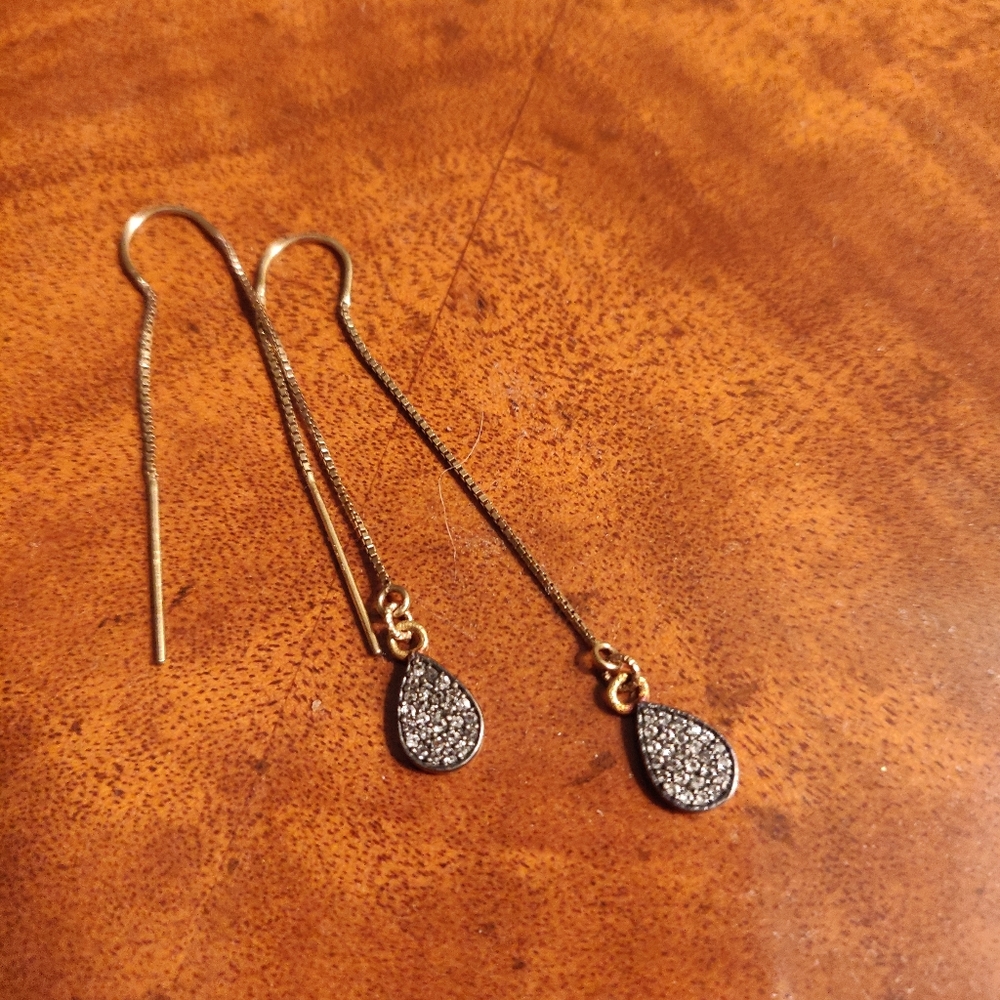14K gold filled threader earrings